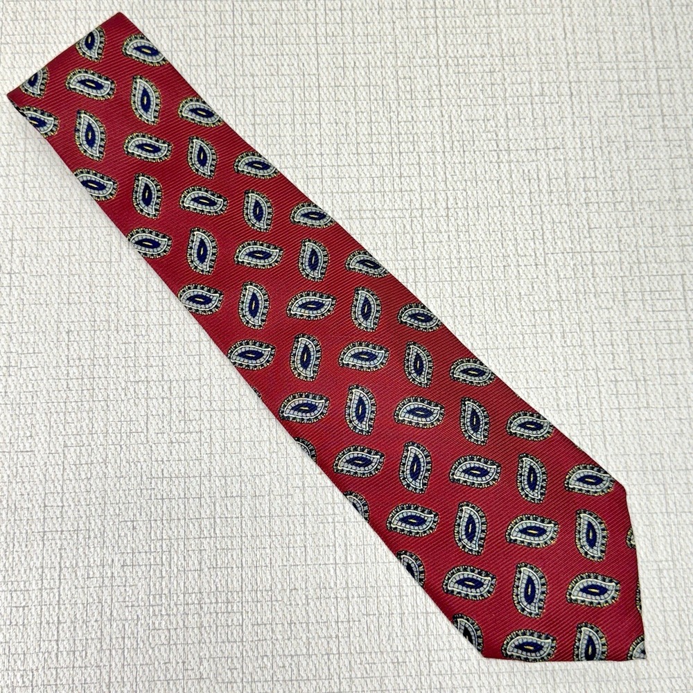 ROBERT TALBOTT Nordstrom Maroon Designer 100% Silk Career Formal Handsewn Tie